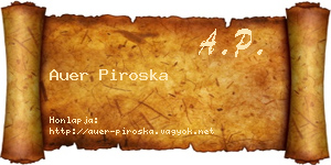 Auer Piroska névjegykártya
