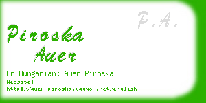 piroska auer business card